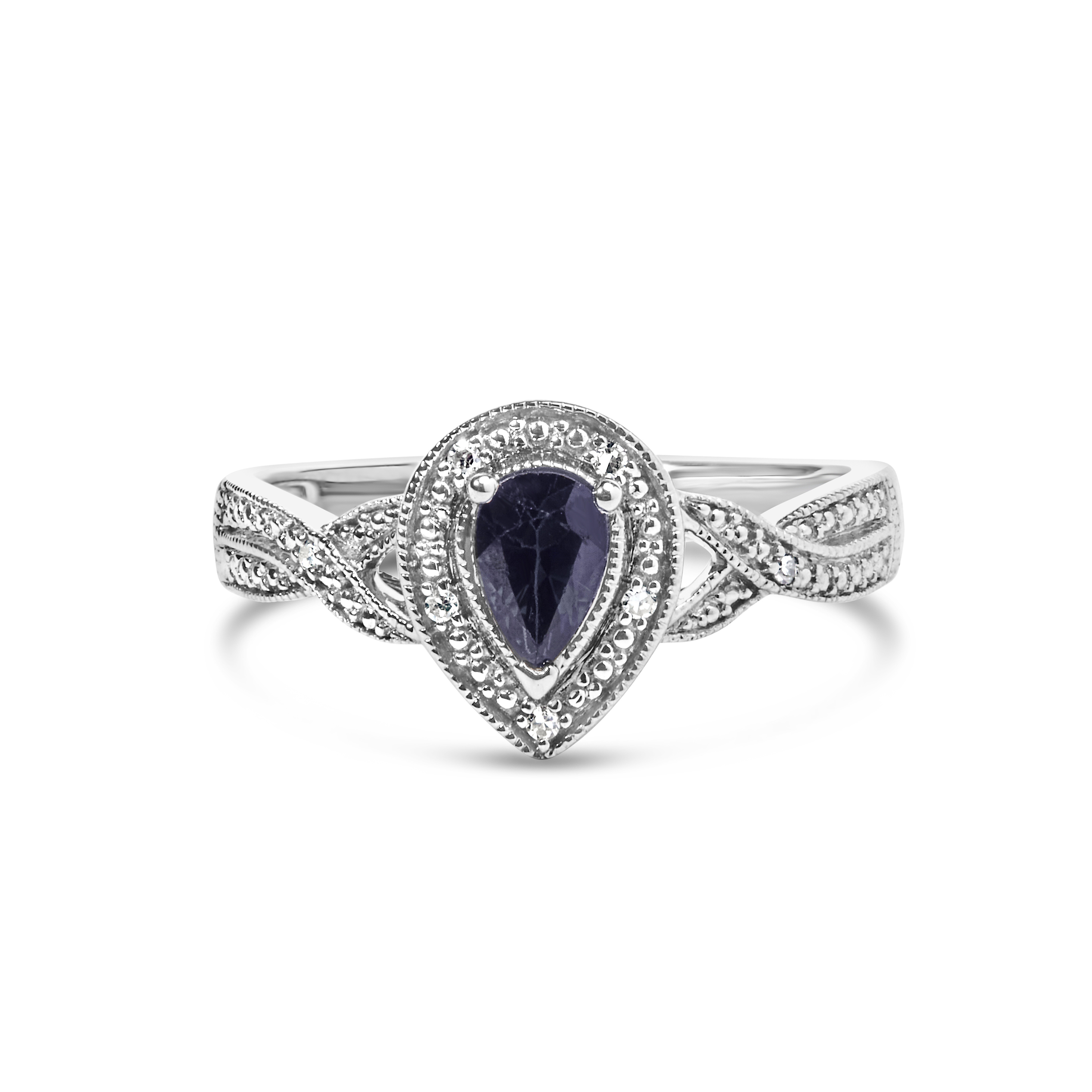 .925 Sterling Silver 6x4mm Pear Sapphire